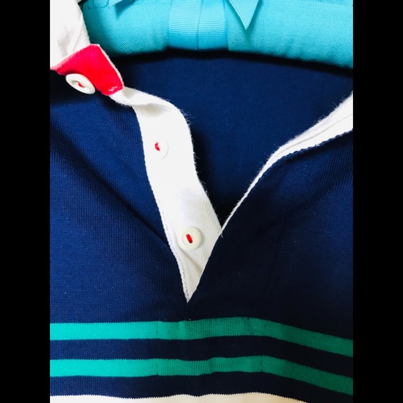 Gant Rugger Red Blue Green White stripe polo shirt - Picture 8 of 11